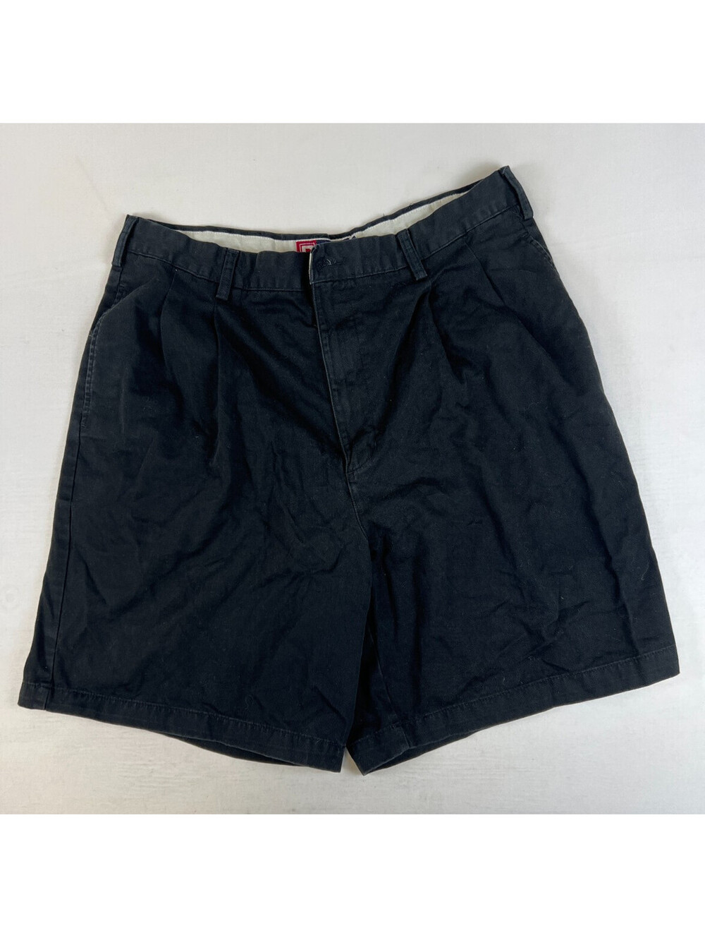 Chaps Ralph Lauren Men Size 36 Black Flat Front Casual Shorts Cotton